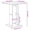 vidaXL Τραπέζι Bistro Γκρι Sonoma 60x60x75 εκ. από Επεξεργασμένο Ξύλο
