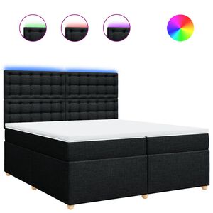 vidaXL &Kappa;&rho;&epsilon;&beta;ά&tau;&iota; Boxspring &mu;&epsilon; &Sigma;&tau;&rho;ώ&mu;&alpha; &Mu;&alpha;ύ&rho;&omicron; 200x200 &epsilon;&kappa;. &Upsilon;&phi;&alpha;&sigma;&mu;ά&tau;&iota;&nu;&omicron;