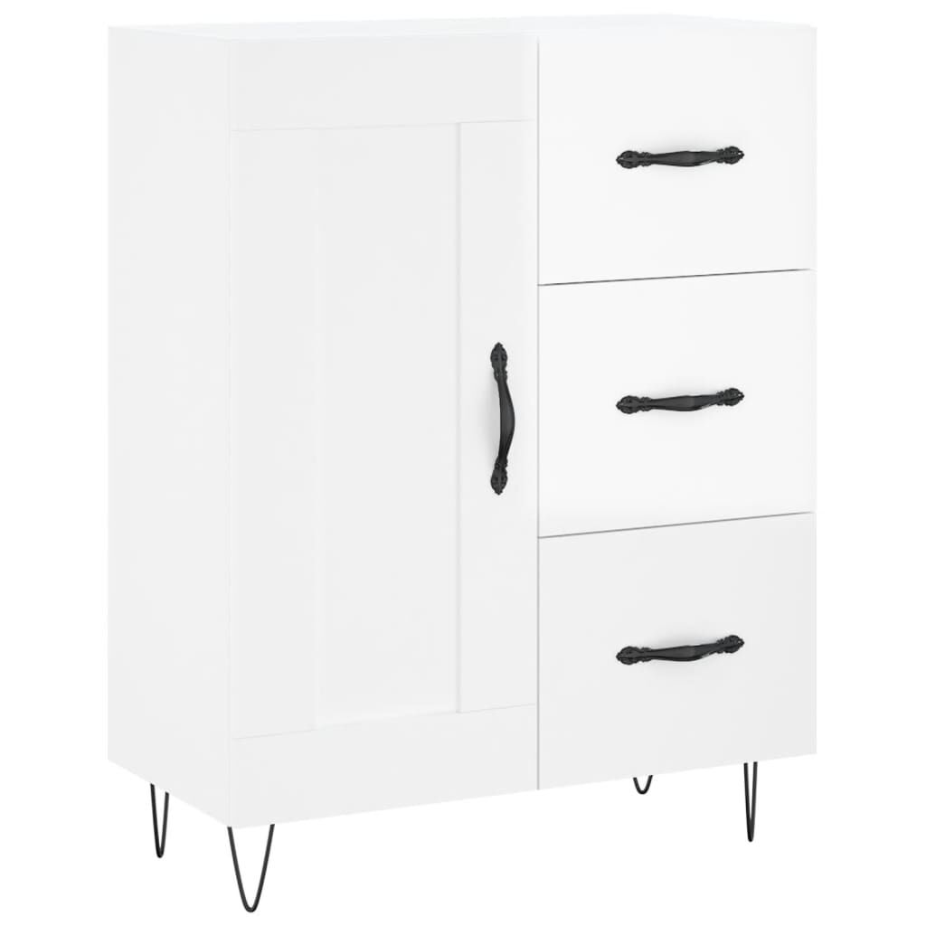vidaXL Ντουλάπι Γυαλιστερό Λευκό 69,5x34x180 εκ. Επεξεργασμένο Ξύλο