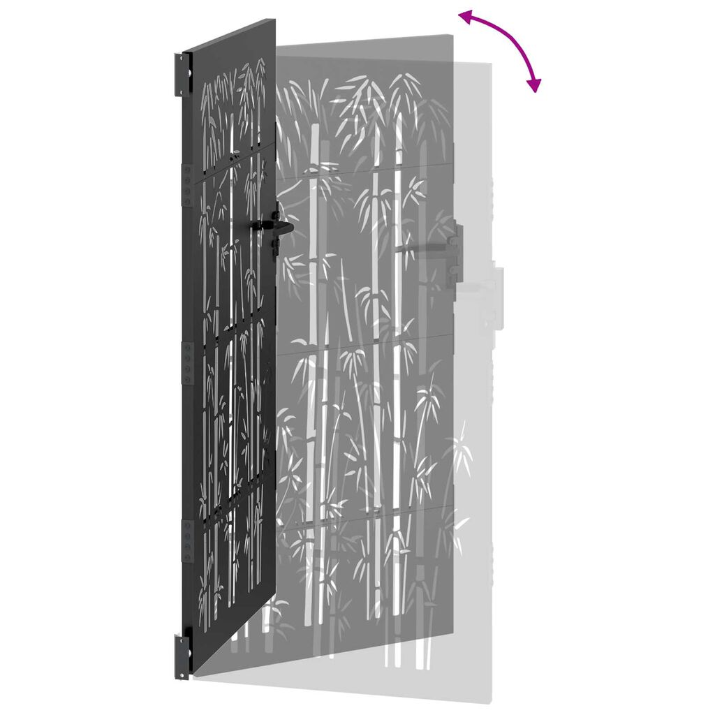 vidaXL Πύλη Κήπου Άλλο Μαύρο 105 x 175 cm Ατσάλι με Επικάλυψη Πούδρας