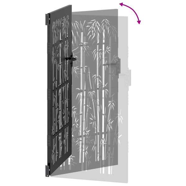 vidaXL Πύλη Κήπου Άλλο Μαύρο 105 x 175 cm Ατσάλι με Επικάλυψη Πούδρας