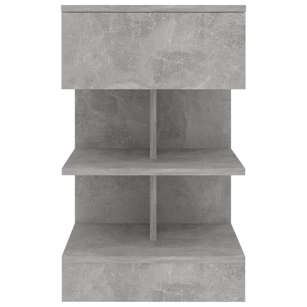 vidaXL Κομοδίνο Γκρι Σκυροδέματος 40 x 35 x 65 εκ. από Επεξ. Ξύλο