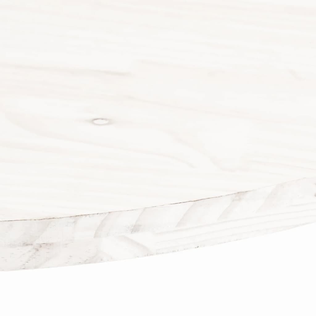 vidaXL Επιφάνεια Τραπεζιού Οβάλ Λευκή 60x30x2,5 εκ. Μασίφ Ξύλο Πεύκου