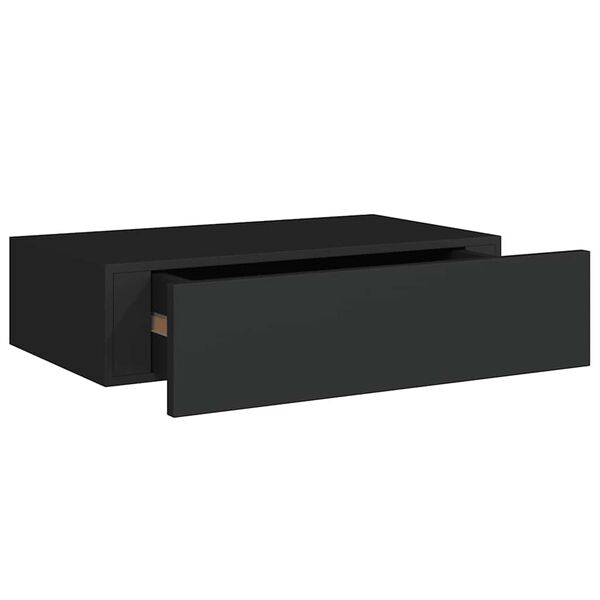 vidaXL Ράφια Τοίχου με Συρτάρια 2 Τεμ. Μαύρα 40 x 23,5 x 10εκ. από MDF