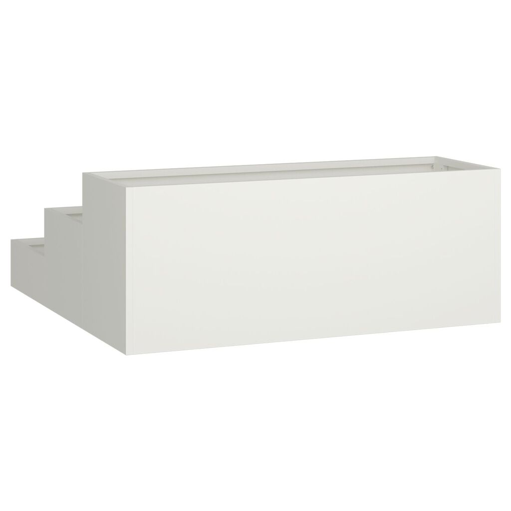vidaXL Γλάστρα Κήπου Λευκό 90 x 90 x 35 εκ Ατσάλι