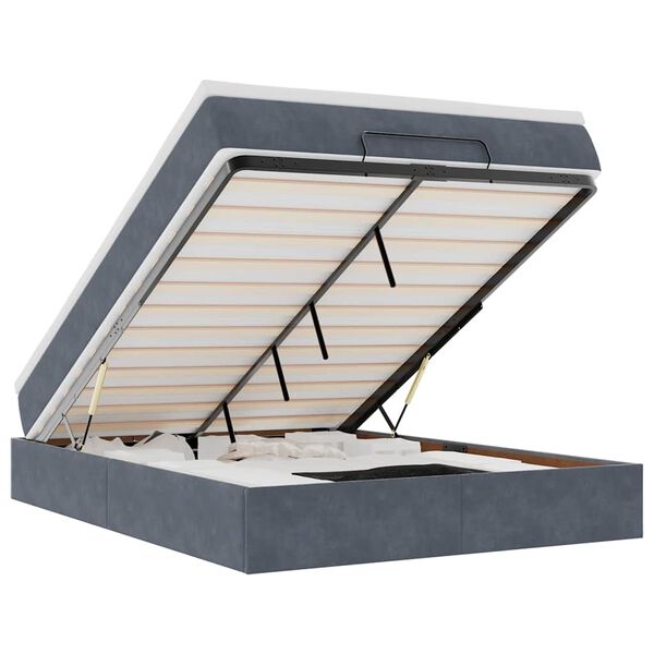 vidaXL &Omicron;&theta;&omega;&mu;&alpha;&nu;&iota;&kappa;ό &kappa;&rho;&epsilon;&beta;ά&tau;&iota; &mu;&epsilon; &sigma;&tau;&rho;ώ&mu;&alpha; &sigma;&kappa;&omicron;ύ&rho;&omicron; &gamma;&kappa;&rho;&iota; 140x200cm &Beta;&epsilon;&lambda;&omicron;ύ&delta;&omicron;