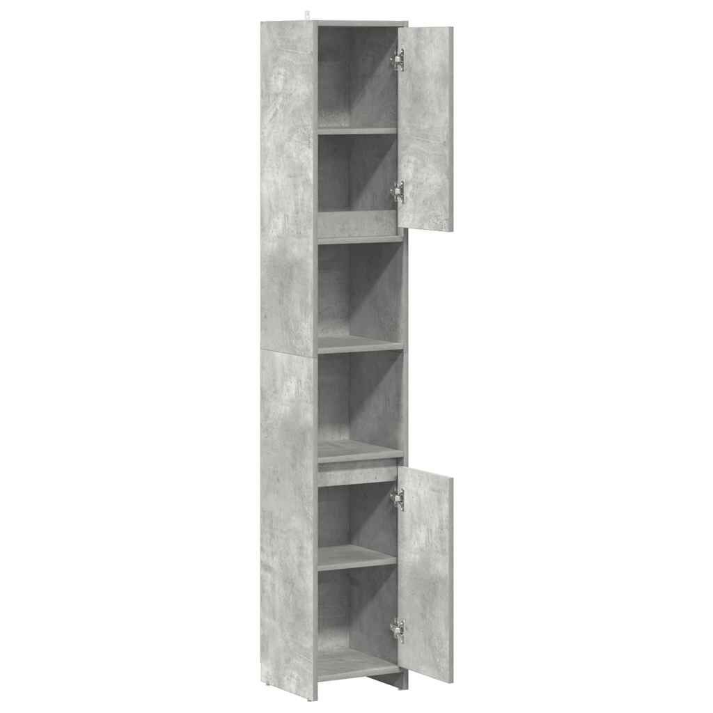 vidaXL Στήλη Μπάνιου Γκρι Σκυροδέματος 30x30x183,5 εκ. Επεξ. Ξύλο