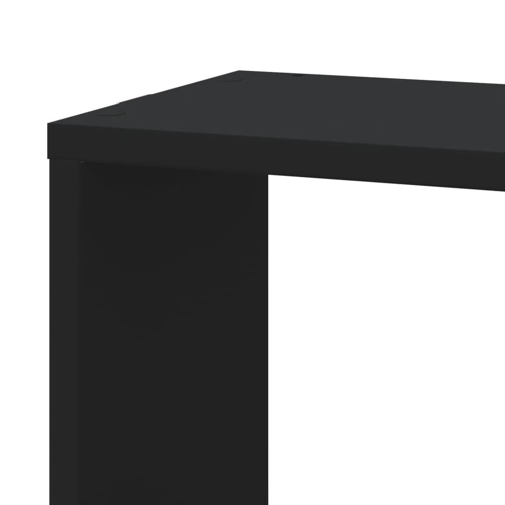 vidaXL Γωνιακή Ραφιέρα Τοίχου Μαύρο 45x45x147 εκ. από Επεξ. Ξύλο