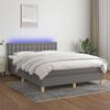 vidaXL &Kappa;&rho;&epsilon;&beta;ά&tau;&iota; Boxspring &mu;&epsilon; &Sigma;&tau;&rho;ώ&mu;&alpha; & LED &Sigma;&kappa;.&Gamma;&kappa;&rho;&iota; 140x200 &epsilon;&kappa; &Upsilon;&phi;&alpha;&sigma;&mu;ά&tau;&iota;&nu;&omicron;