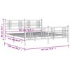 vidaXL Πλαίσιο Κρεβατιού με Κεφαλάρι&Ποδαρικό Μαύρο 183x213εκ. Μέταλλο
