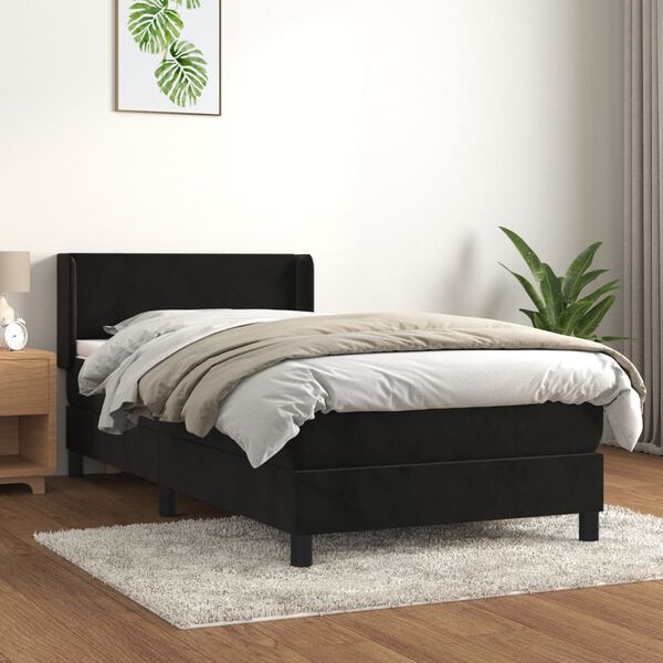 vidaXL &Kappa;&rho;&epsilon;&beta;ά&tau;&iota; Boxspring &mu;&epsilon; &Sigma;&tau;&rho;ώ&mu;&alpha; &Mu;&alpha;ύ&rho;&omicron; 100x200 &epsilon;&kappa;. &Beta;&epsilon;&lambda;&omicron;ύ&delta;&iota;&nu;&omicron;