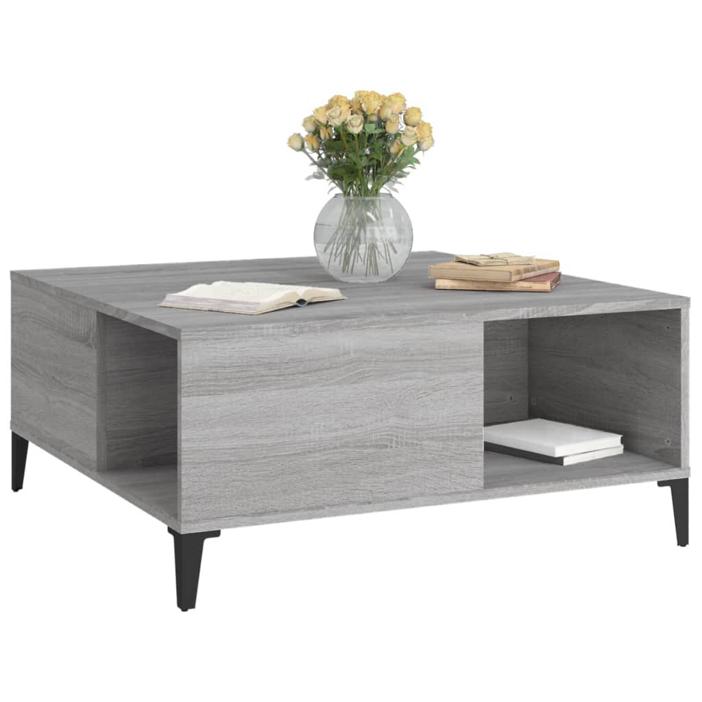 vidaXL Τραπεζάκι Σαλονιού Γκρι Sonoma 80x80x36,5εκ. Επεξεργασμένο Ξύλο