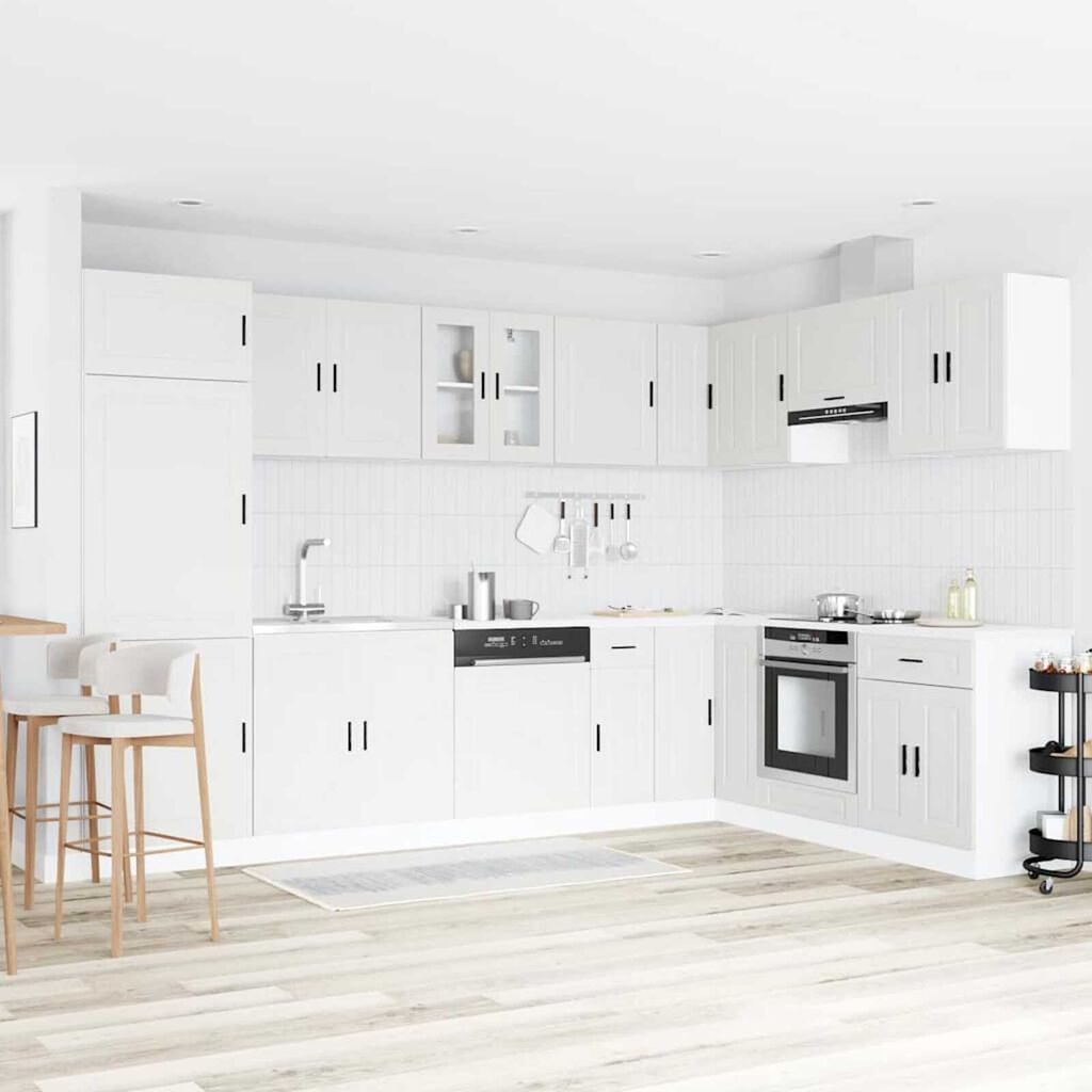 vidaXL Βάση νιπτήρα 2 pcs Λευκό 80 x 46 x 84.5 εκ. Επεξεργασμένο ξύλο