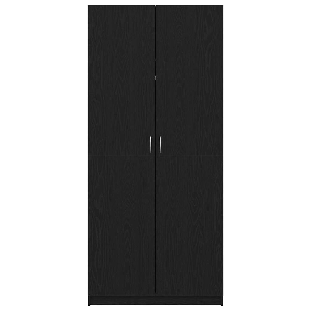 vidaXL Ντουλάπι με πόρτα Μαύρο 90 x 52 x 200 εκ. Επεξεργασμένο ξύλο