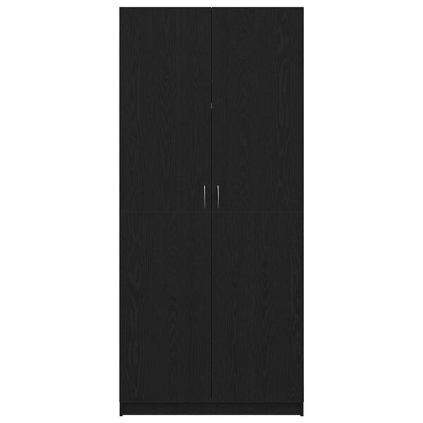 vidaXL Ντουλάπι με πόρτα Μαύρο 90 x 52 x 200 εκ. Επεξεργασμένο ξύλο