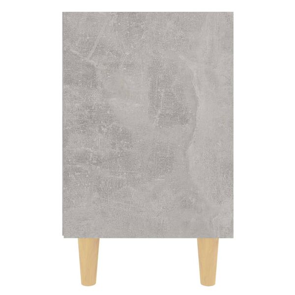 vidaXL Κομοδίνο Γκρι Σκυροδέματος 40 x 30 x 50 εκ. Μασίφ Ξύλινα Πόδια