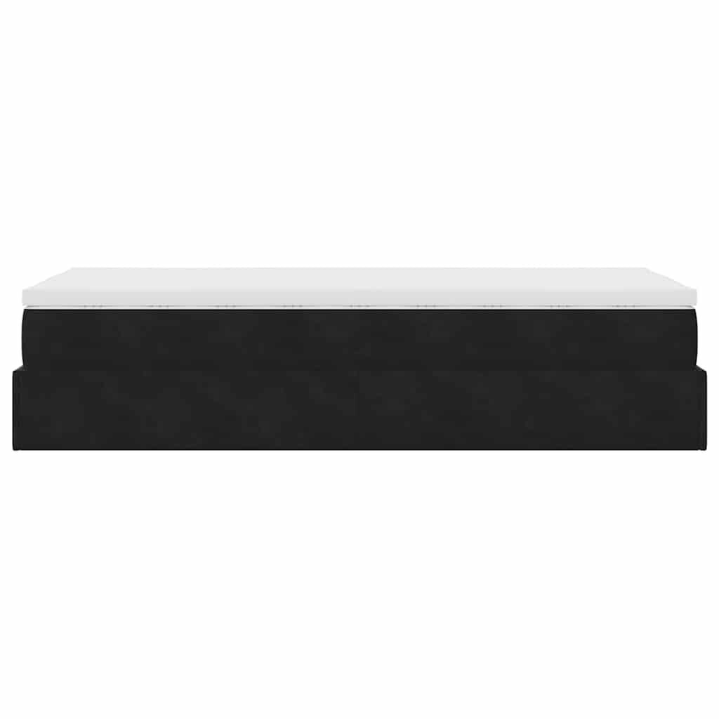 vidaXL Οθωμανικό κρεβάτι με στρώμα Μαύρο 90x190cm Velvet