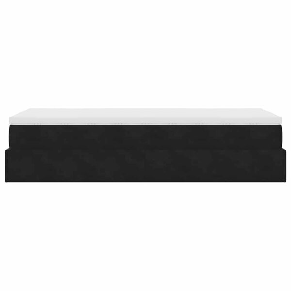 vidaXL Οθωμανικό κρεβάτι με στρώμα Μαύρο 90x190cm Velvet