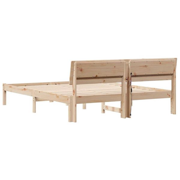 vidaXL Σκελετός Κρεβατιού Καφέ 160 x 200 cm Μασίφ ξύλο πεύκου