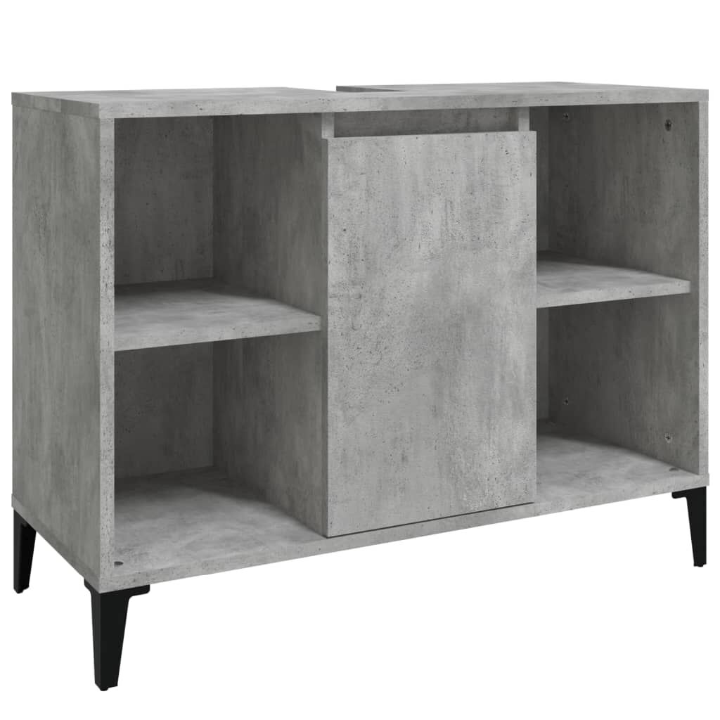 vidaXL Ντουλάπι Νιπτήρα Γκρι Σκυρ. 80 x 33 x 60 εκ. Επεξεργασμένο Ξύλο