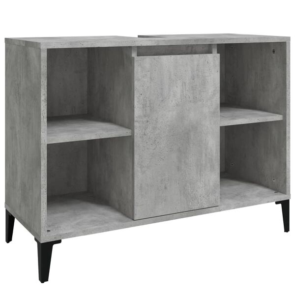 vidaXL Ντουλάπι Νιπτήρα Γκρι Σκυρ. 80 x 33 x 60 εκ. Επεξεργασμένο Ξύλο