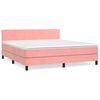 vidaXL Κρεβάτι Boxspring με Στρώμα Ροζ 180x200 εκ. Βελούδινο