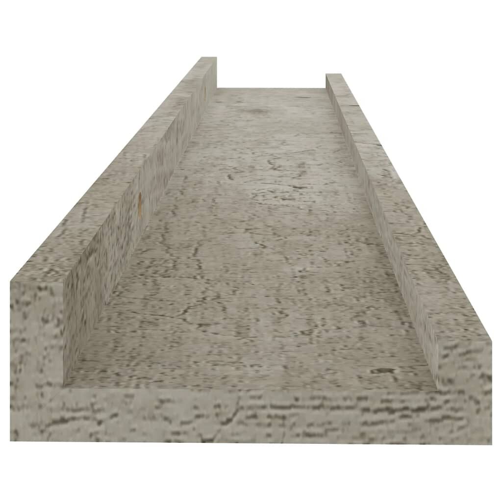 vidaXL Ράφια Τοίχου 2 τεμ. Γκρι Σκυροδέματος 60 x 9 x 3 εκ.