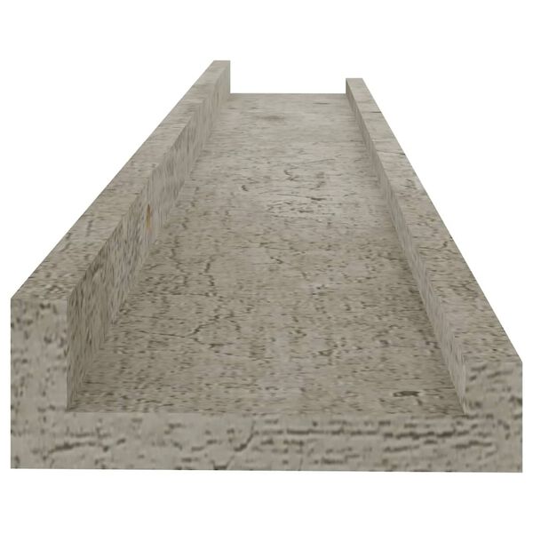 vidaXL Ράφια Τοίχου 2 τεμ. Γκρι Σκυροδέματος 60 x 9 x 3 εκ.