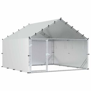vidaXL &Kappa;&omicron;&tau;έ&tau;&sigma;&iota; &mu;&epsilon; &Omicron;&rho;&omicron;&phi;ή &Alpha;&sigma;&eta;&mu;ί 200 x 200 x 150 cm &Gamma;&alpha;&lambda;&beta;&alpha;&nu;&iota;&sigma;&mu;έ&nu;&omicron;&sigmaf; &Chi;ά&lambda;&upsilon;&beta;&alpha;&sigmaf;