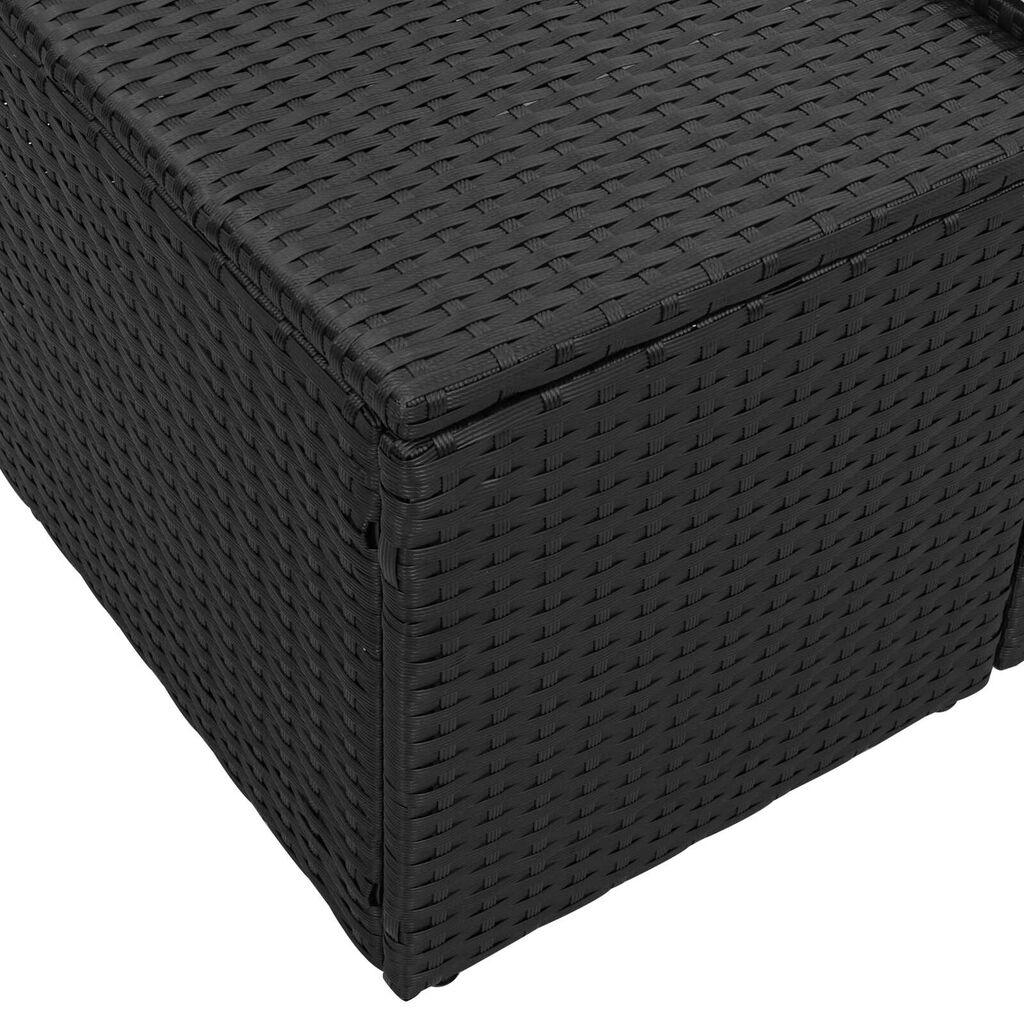 vidaXL Καναπές Κήπου με μαξιλάρι Μαύρο 123 x 62 x 69εκ συνθετικό ρατάν