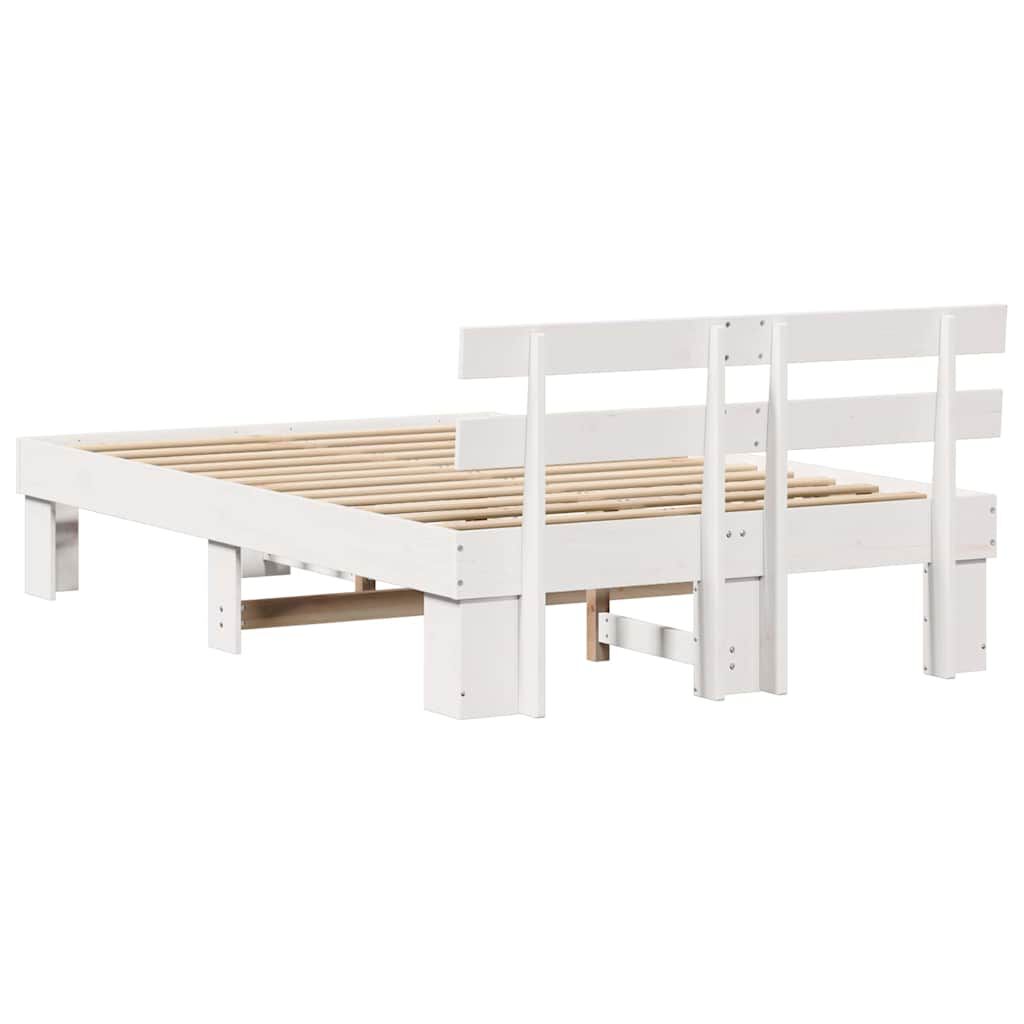 vidaXL Σκελετός Κρεβατιού Λευκό 120 x 200 cm Μασίφ ξύλο πεύκου
