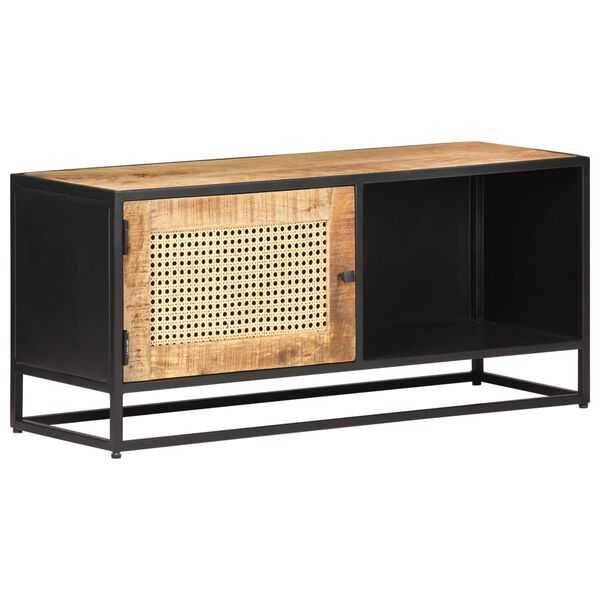 vidaXL Έπιπλο Τηλεόρασης 90x30x40εκ Ακατ. Μάνγκο/Φυσικό Ζαχαροκάλαμο