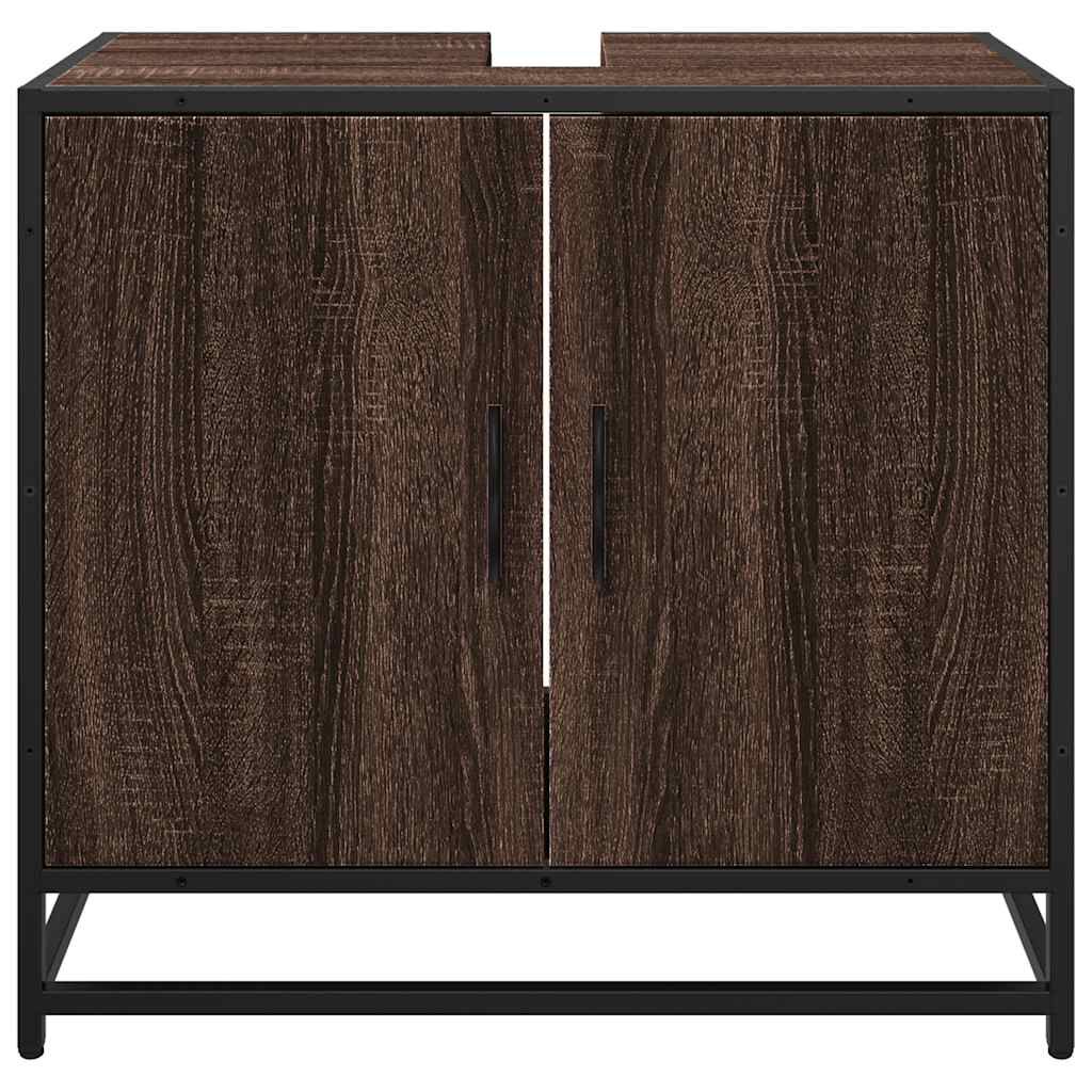 vidaXL ντουλάπι νιπτήρα μπάνιου καφέ δρυς 65x33x60 cm