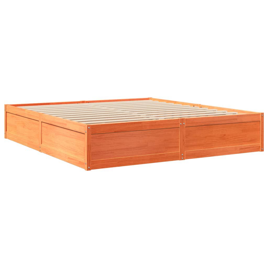 vidaXL Κρεβάτι με Στρώμα Καφέ Κεριού 180x200 εκ Μασίφ Ξύλο Πεύκου