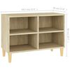 vidaXL Έπιπλο Τηλεόρασης Sonoma Δρυς 69,5x30x50εκ & Μασίφ Ξύλινα Πόδια