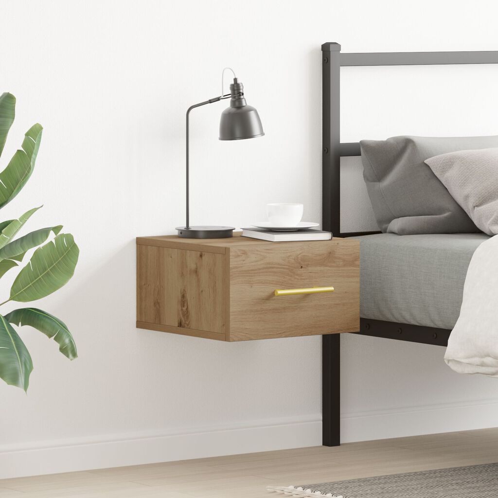 vidaXL Κομοδίνο Τοίχου Από Ξύλο Δρυός 35x35x20 εκ.