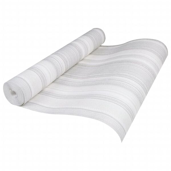 vidaXL Ταπετσαρία 3D Ριγέ Γκρι 10x0,53 μ. Non-woven