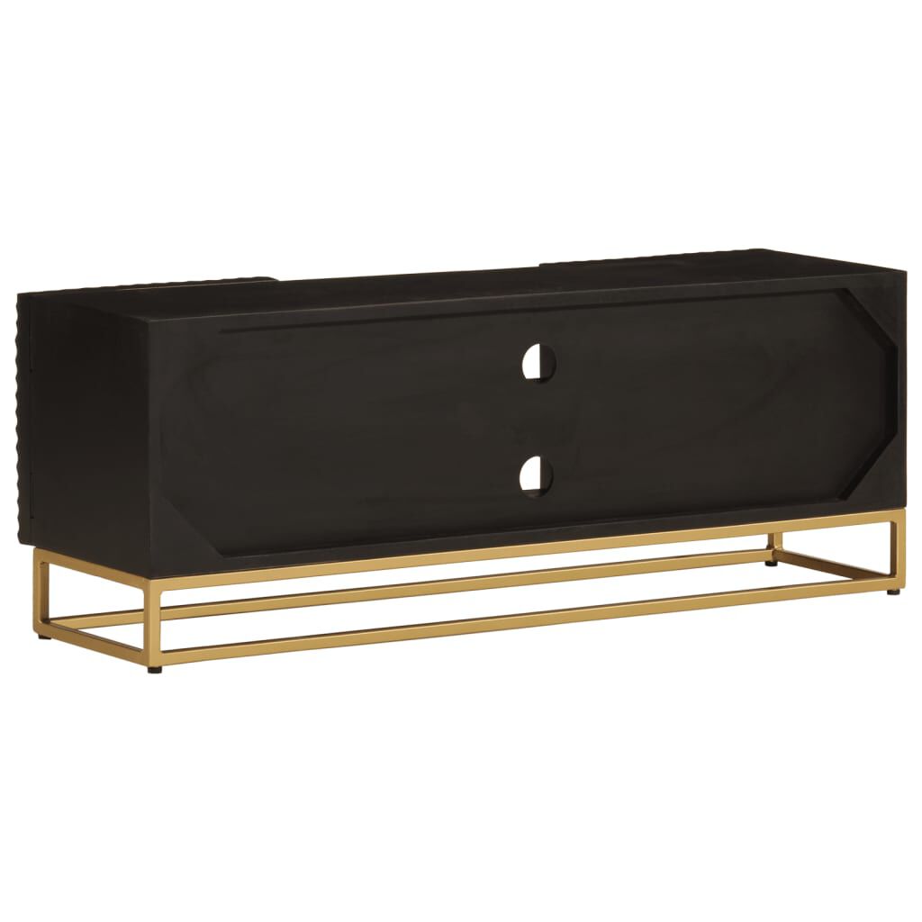 vidaXL Έπιπλο Τηλεόρασης Μαύρο 110x30x40εκ.Μασίφ Ξύλο Μάνγκο & Σίδηρος