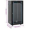 vidaXL Καμπίνα Δικτύου 22U 19" IP20 Μαύρη 60x60x120 εκ.