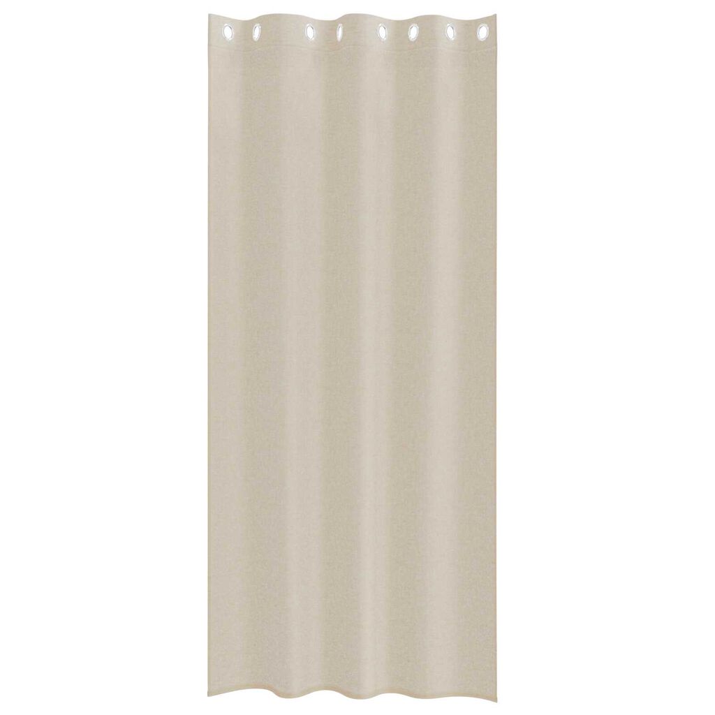 vidaXL Κουρτίνες με κουρτίνες 2 pcs Άμμος 140 x 245 εκ. Πολυεστέρας