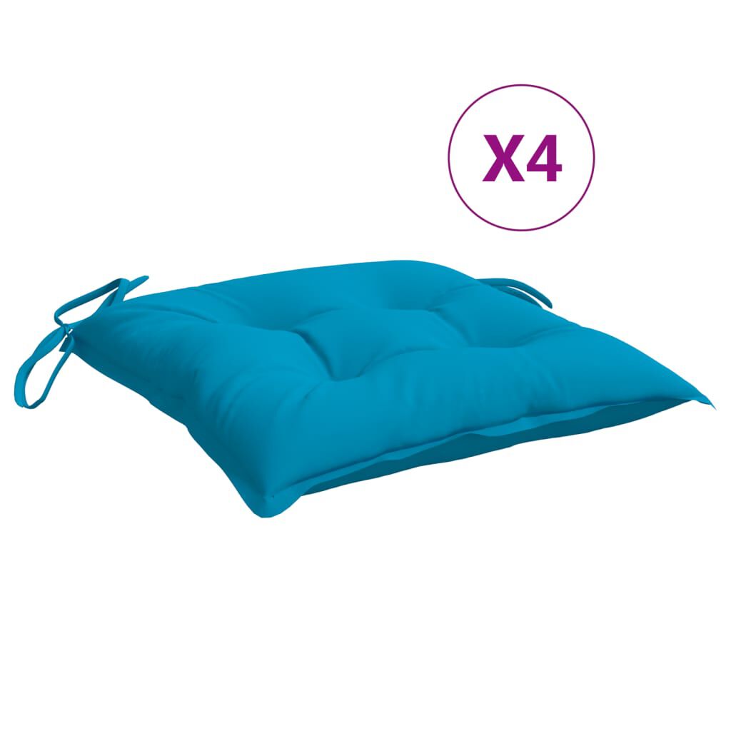 vidaXL Μαξιλάρια Καρέκλας 4 τεμ. Αν. Μπλε 50 x 50 x 7 εκ. Υφασμάτινα