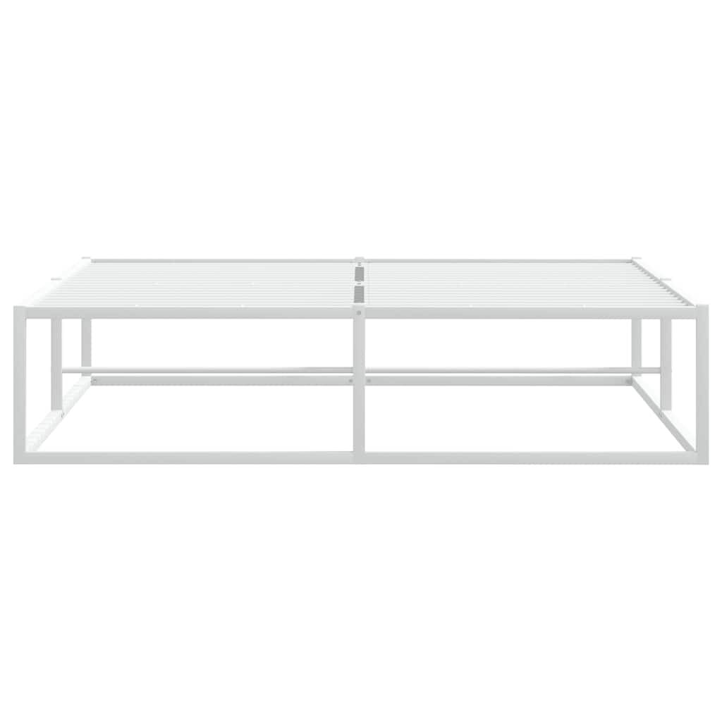 vidaXL Πλαίσιο κρεβατιού χωρίς στρώμα Λευκό 140x200 cm Μεταλλικό