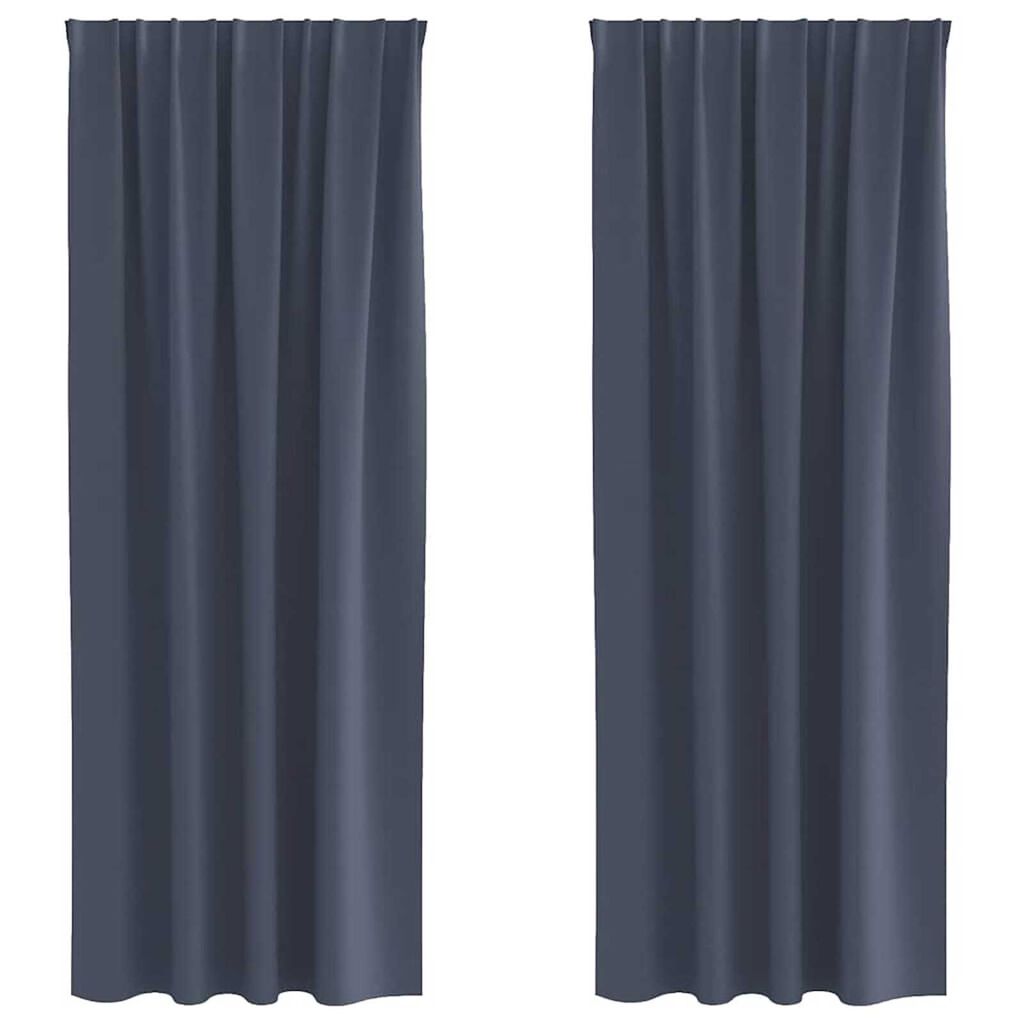 vidaXL Κουρτίνες με κουρτίνες 2 pcs Ανθρακί 245 x 140 εκ. Πολυεστέρας