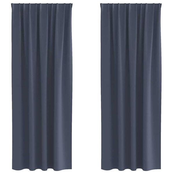 vidaXL Κουρτίνες με κουρτίνες 2 pcs Ανθρακί 245 x 140 εκ. Πολυεστέρας