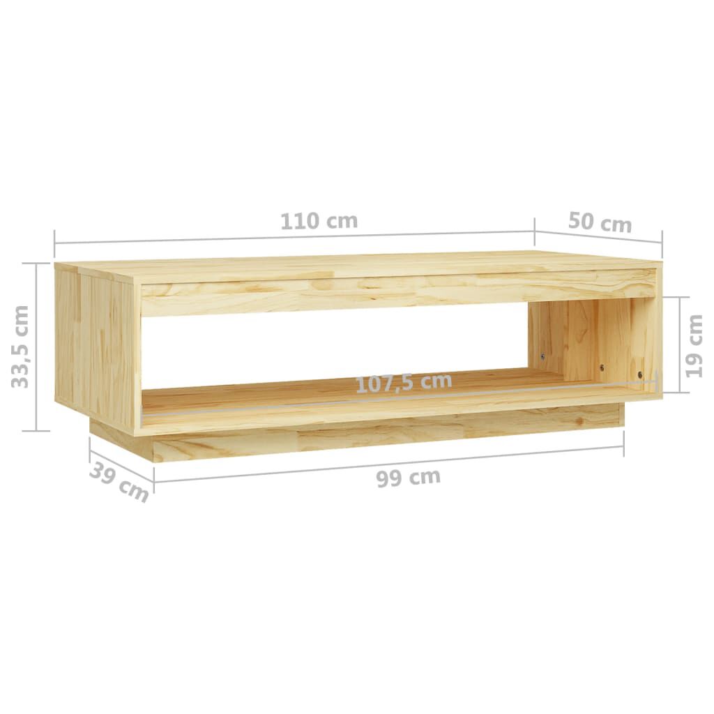 vidaXL Τραπεζάκι Σαλονιού 110 x 50 x 33,5 εκ. από Μασίφ Ξύλο Πεύκου
