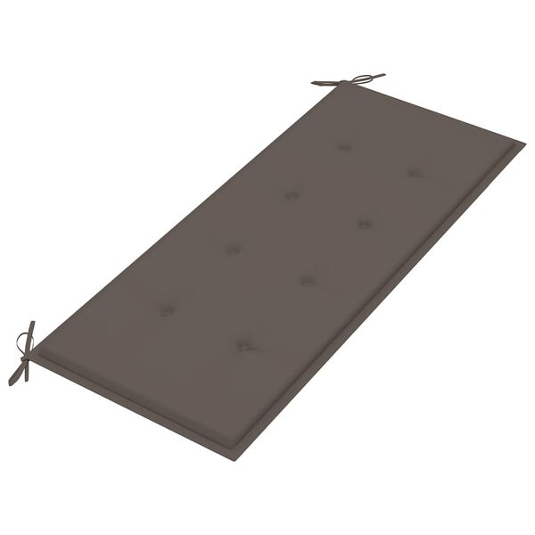 vidaXL Παγκάκι Batavia 120 εκ. από Μασίφ Ξύλο Teak με Taupe Μαξιλάρι