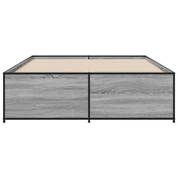 vidaXL Πλαίσιο Κρεβατιού Γκρι Sonoma 120x200 εκ. Επεξ. Ξύλο & Μέταλλο