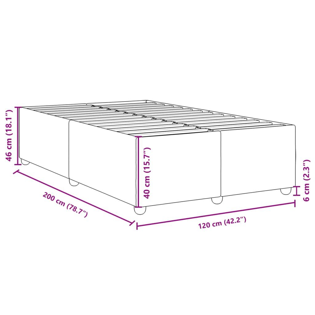 vidaXL Πλαίσιο κρεβατιού χωρίς στρώμα μπλε 120x200cm ύφασμα