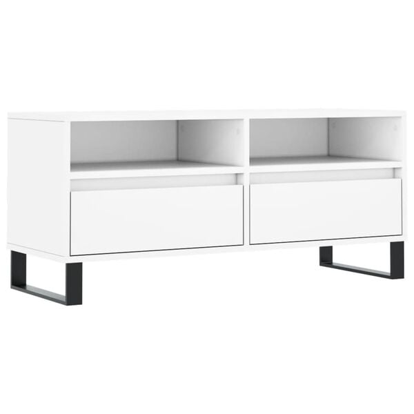 vidaXL Έπιπλο Τηλεόρασης Λευκό 100x34,5x44,5 εκ. Επεξεργασμένο Ξύλο