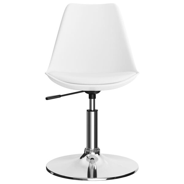 vidaXL Καρέκλες Τραπεζαρίας Περιστρεφόμενες 4 τεμ. Λευκές Δερματίνη